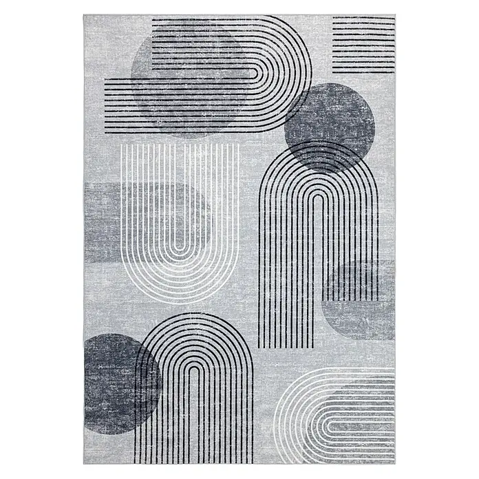 Kayoom Kurzflorteppich Visionary 126 (Grau, 330 x 230 cm, 80 % Polyester, 20 % Baumwolle)