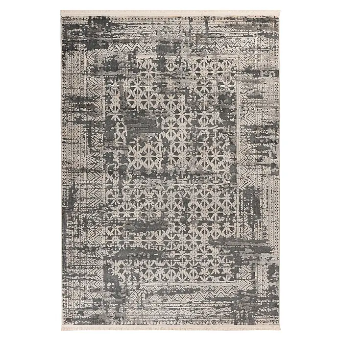 Kayoom Kurzflorteppich Adela 325 (Grau, 150 x 80 cm, 100 % Polypropylen)