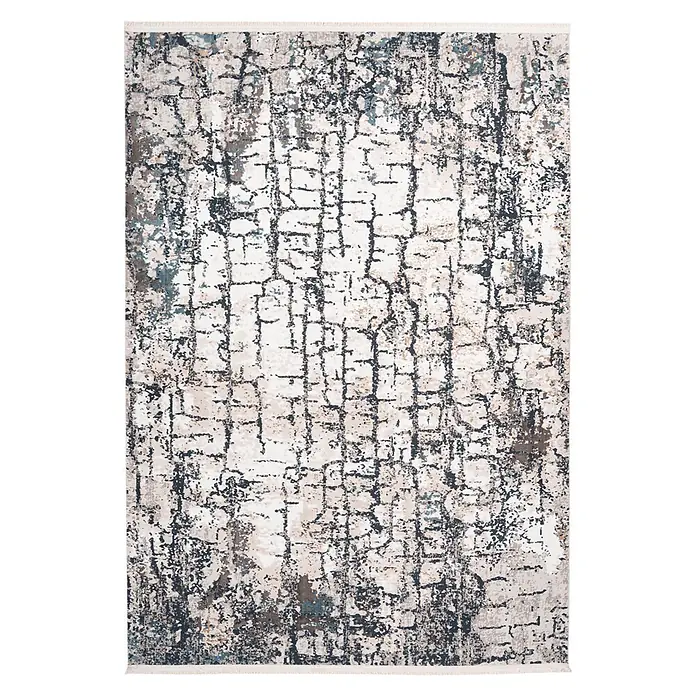 Kayoom Kurzflorteppich Akropolis 125 (Grau/Blau, 180 x 120 cm, 100 % Polyester)