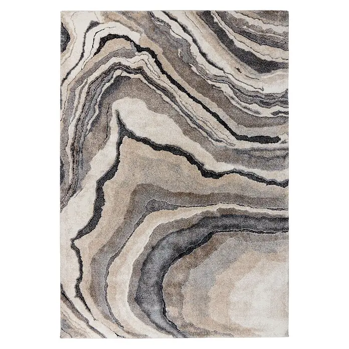 Kayoom Kurzflorteppich Firenze 486 (Grau, 200 x 140 cm, 70 % Polypropylen, 30 % Polyester)