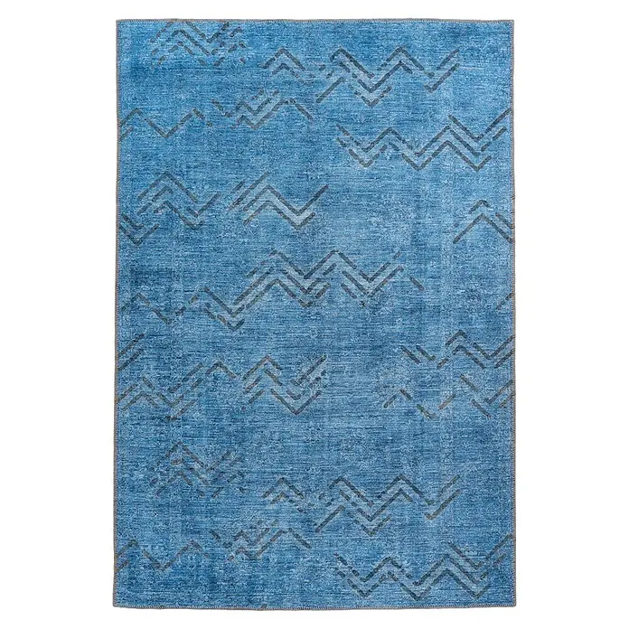Kayoom Kurzflorteppich Antique 325 (Blau, 150 x 80 cm, 100 % Polyester)