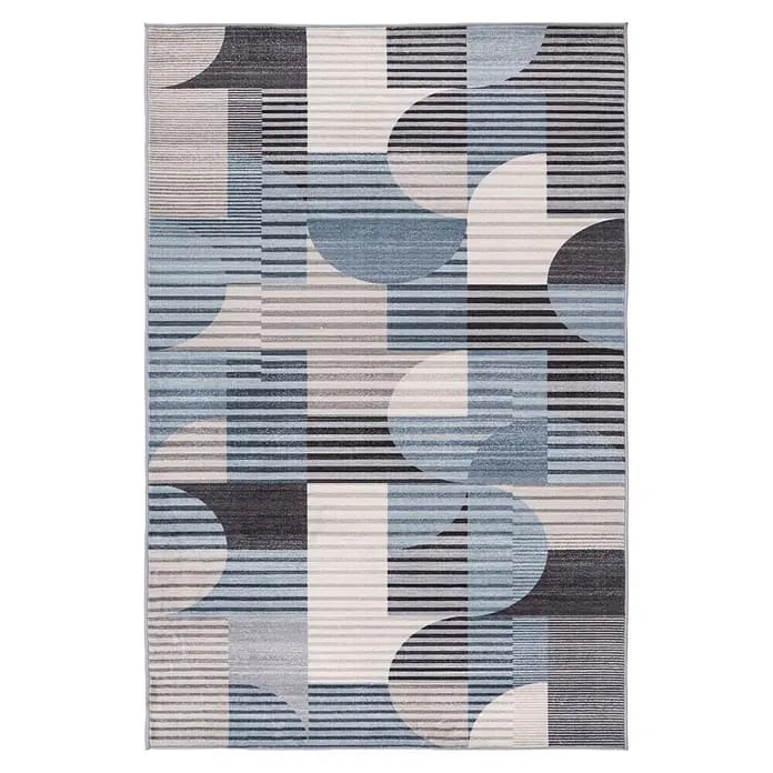 Kayoom Kurzflorteppich Bluster 425 (Blau, 290 x 200 cm, 100 % Polyester)