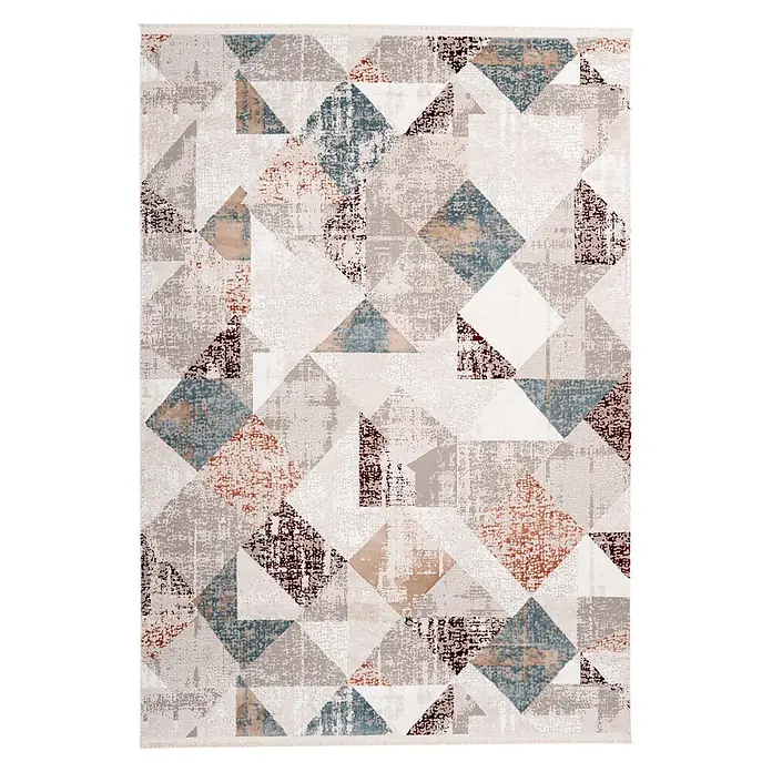 Kayoom Kurzflorteppich Akropolis 225 (Grau/Lachsrosa, 150 x 80 cm, 100 % Polyester)