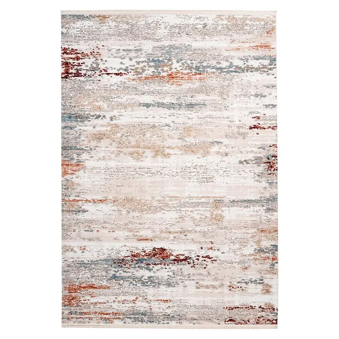 Kayoom Kurzflorteppich Akropolis 325 (Grau/Lachsrosa, 150 x 80 cm, 100 % Polyester)