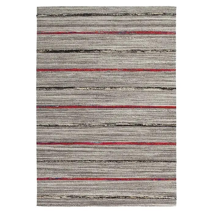 Kayoom Flachgewebeteppich Duarte 110 (Natur/Rot, 150 x 80 cm, 60 % Wolle, 20 % Baumwolle, 20 % Seide)