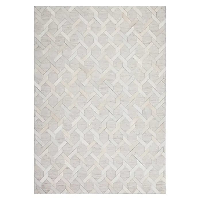 Kayoom Kurzflorteppich Chimera 125 (Elfenbein, 230 x 160 cm, 60 % Viskose, 40 % Leder)