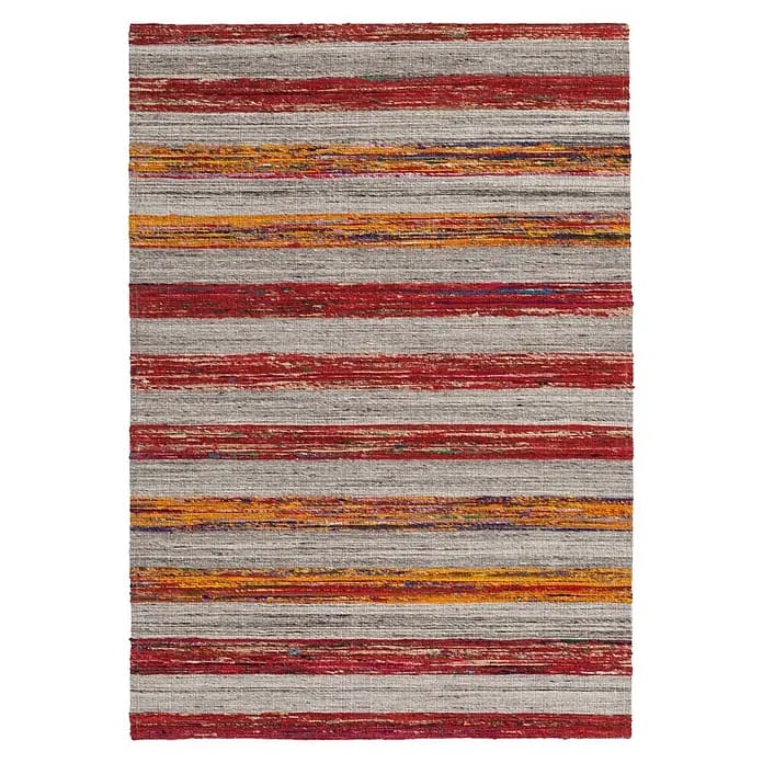 Kayoom Flachgewebeteppich Duarte 210 (Natur/Rot, 230 x 160 cm, 60 % Wolle, 20 % Baumwolle, 20 % Seide)