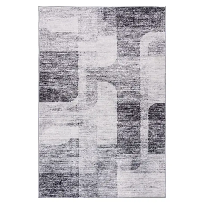 Kayoom Kurzflorteppich Bluster 225 (Silber, 150 x 80 cm, 100 % Polyester)