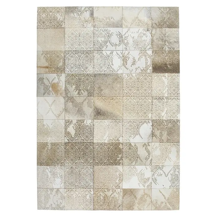 Kayoom Kurzflorteppich Cobra 343 (Beige, 240 x 175 cm, 50 % Leder, 50 % Polyester)