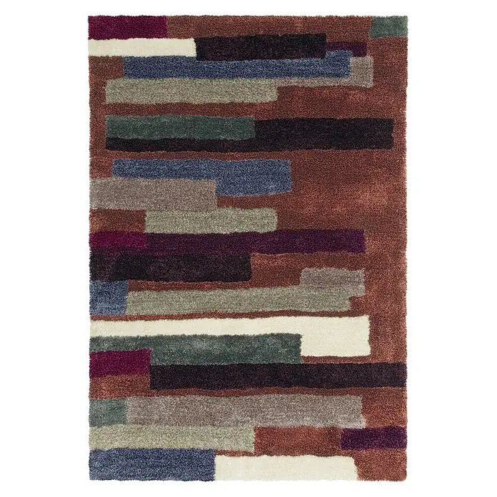 Kayoom Hochflorteppich Dance 8104 (Multi/Schoko, 180 x 120 cm, 100 % Polyester)