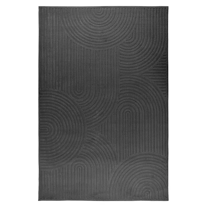Kayoom Kurzflorteppich Bandito 325 (Dunkelgrau, 170 x 120 cm, 100 % Polyester)