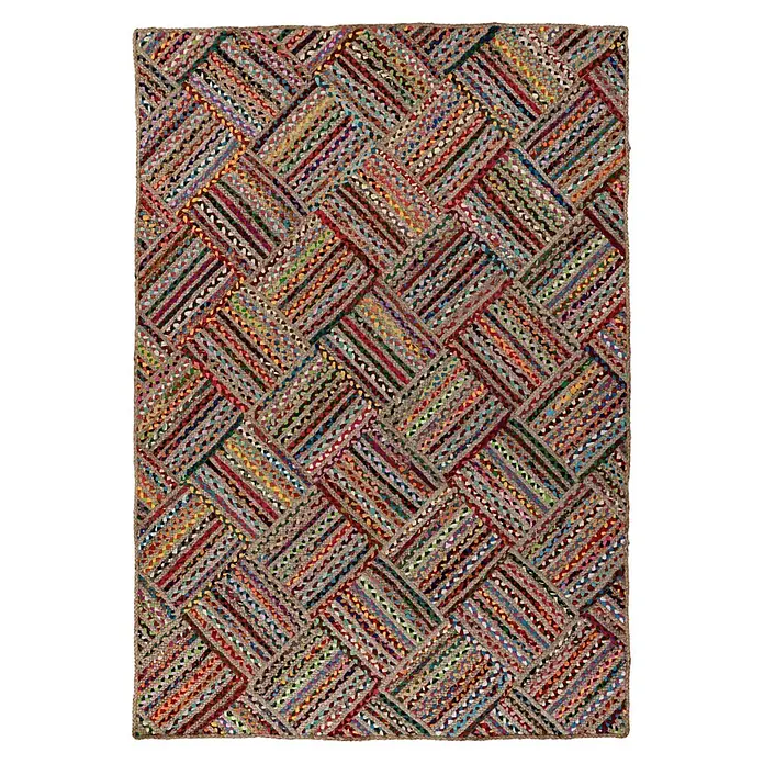 Kayoom Kurzflorteppich Tulum 355 (Multi, 230 x 160 cm, 60 % Baumwolle, 40 % Jute)