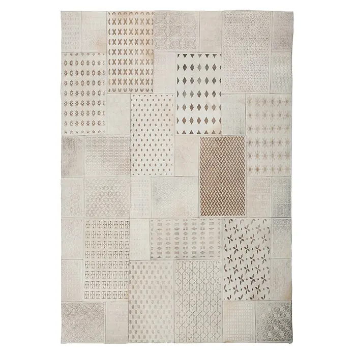 Kayoom Lederteppich Gleam 560 (Weiß, 170 x 120 cm, 100 % Leder)
