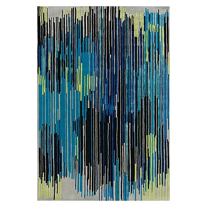 Kayoom Kurzflorteppich Diamond 8039 (Multi/Blau, 240 x 170 cm, 60 % Wolle, 40 % Viskose)