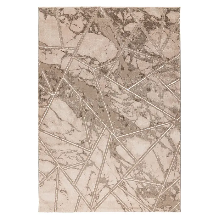 Kayoom Kurzflorteppich Mineral 225 (Beige, 170 x 120 cm, 70 % Polypropylen, 30 % Polyester)
