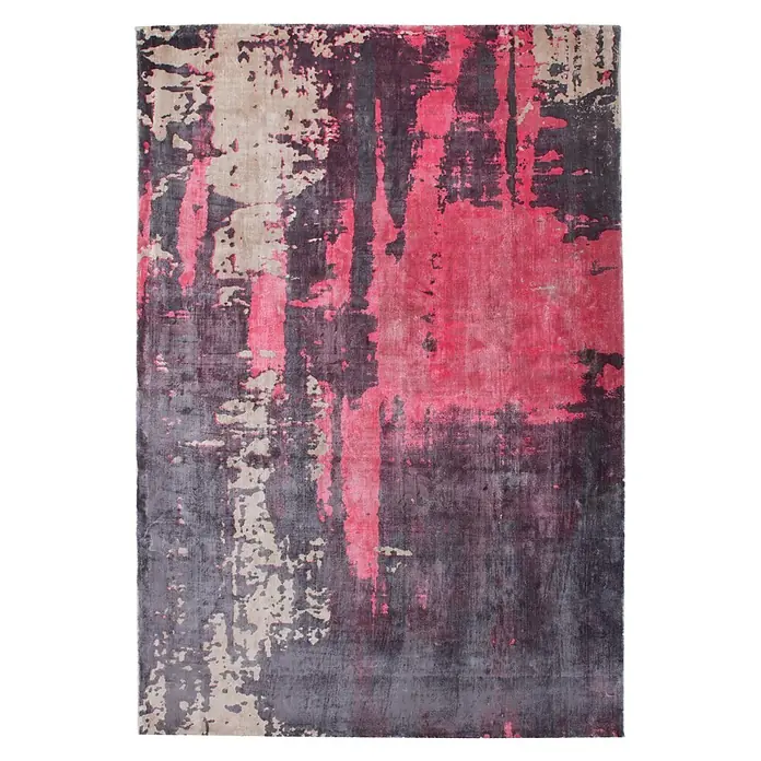 Kayoom Kurzflorteppich Ocean 100 (Rot/Beige/Anthrazit, 140 x 70 cm, 100 % Viskose)
