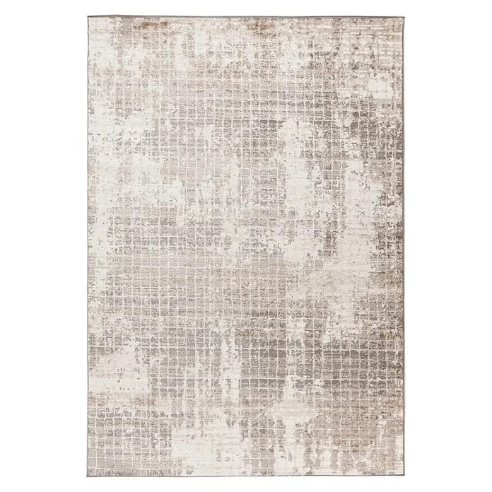 Kayoom Kurzflorteppich Catcher 325 (Silber/Beige, 150 x 80 cm, 100 % Polyester)