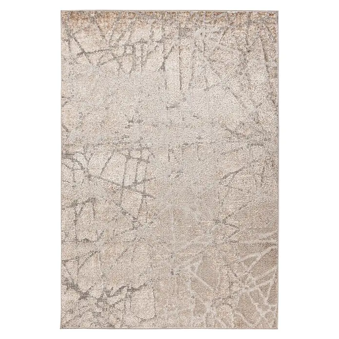 Kayoom Kurzflorteppich Catcher 125 (Silber/Beige, 150 x 80 cm, 100 % Polyester)