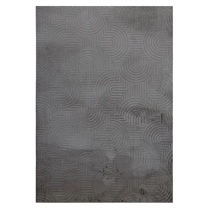 Kayoom Kurzflorteppich Balance Flow 225 (Anthrazit, 230 x 160 cm, 80 % Polyester, 20 % Baumwolle)