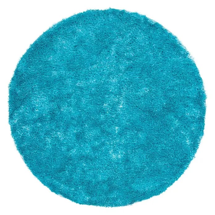 Kayoom Hochflorteppich Diamond 725 (Cyan, Durchmesser: 160 cm, 100 % Polyester)