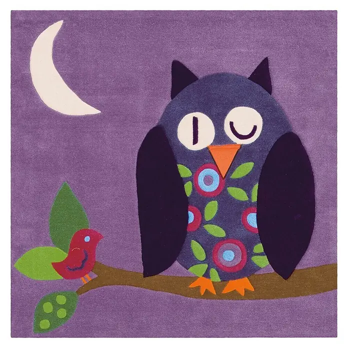 Kayoom Kinderteppich Joy 4049 (Violett, 130 x 130 cm, 100 % Modacryl)