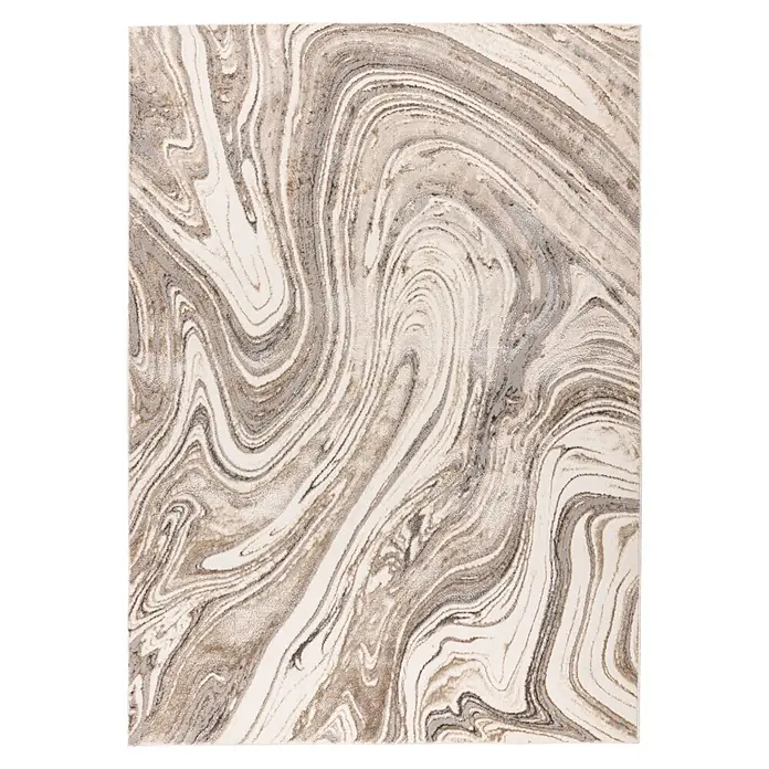 Kayoom Kurzflorteppich Chalk 125 (Silber/Beige, 230 x 160 cm, 100 % Polyester)