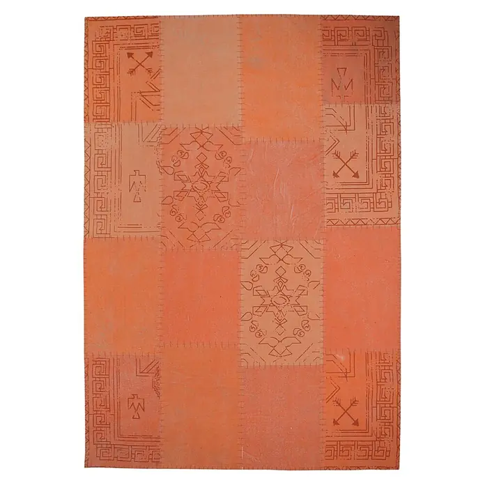 Kayoom Flachgewebeteppich Lyrical 210 (Multi/Orange, 170 x 120 cm, 100 % Baumwolle)