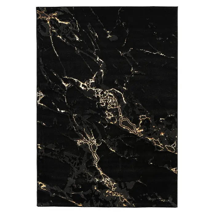 Kayoom Kurzflorteppich Mineral 425 (Schwarz, 330 x 240 cm, 70 % Polypropylen, 30 % Polyester)