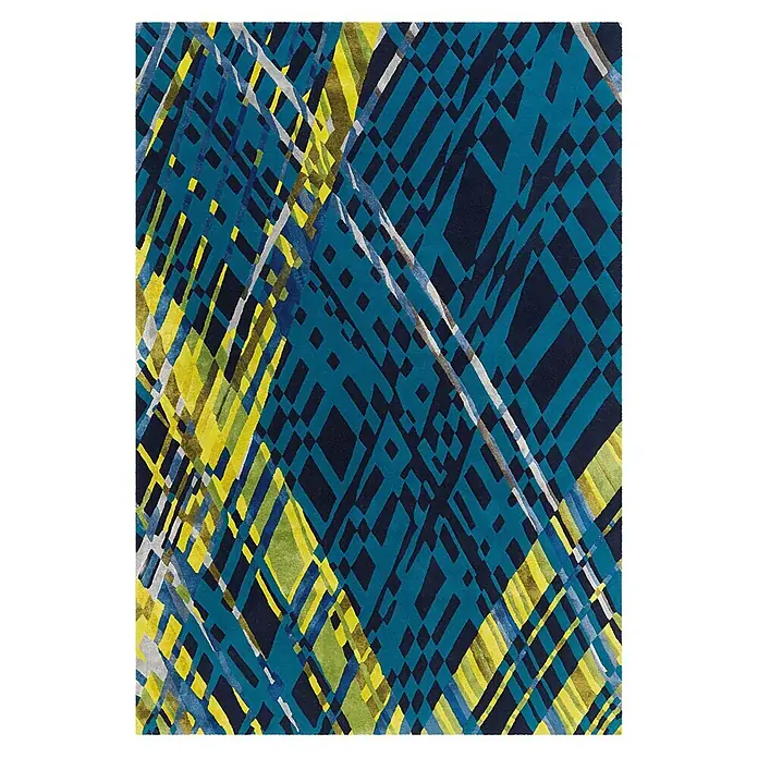 Kayoom Kurzflorteppich Diamond 8050 (Multi/Blau, 180 x 120 cm, 60 % Wolle, 40 % Viskose)