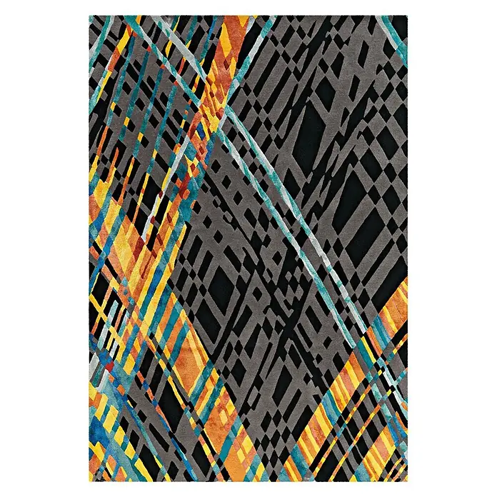 Kayoom Kurzflorteppich Diamond 8050 (Multi/Grau, 240 x 170 cm, 60 % Wolle, 40 % Viskose)