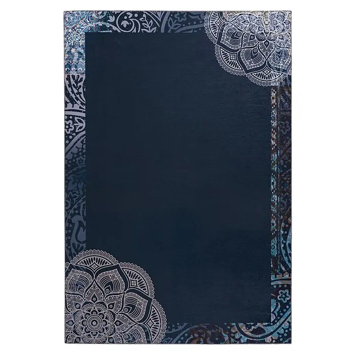 Kayoom Flachgewebeteppich Medley 125 (Multi/Blau, 190 x 130 cm, 100 % Polyester)