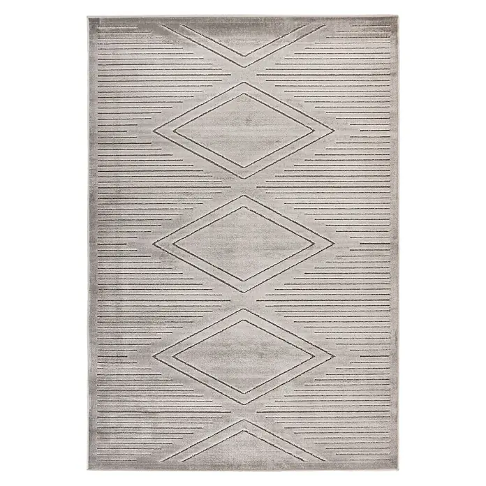 Kayoom Kurzflorteppich Madlen 125 (Grau, 230 x 160 cm, 100 % Polypropylen)
