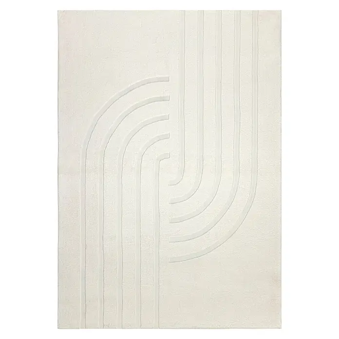 Kayoom Kurzflorteppich Peace 725 (Creme, 150 x 80 cm, 85 % Polyester, 15 % Wolle)