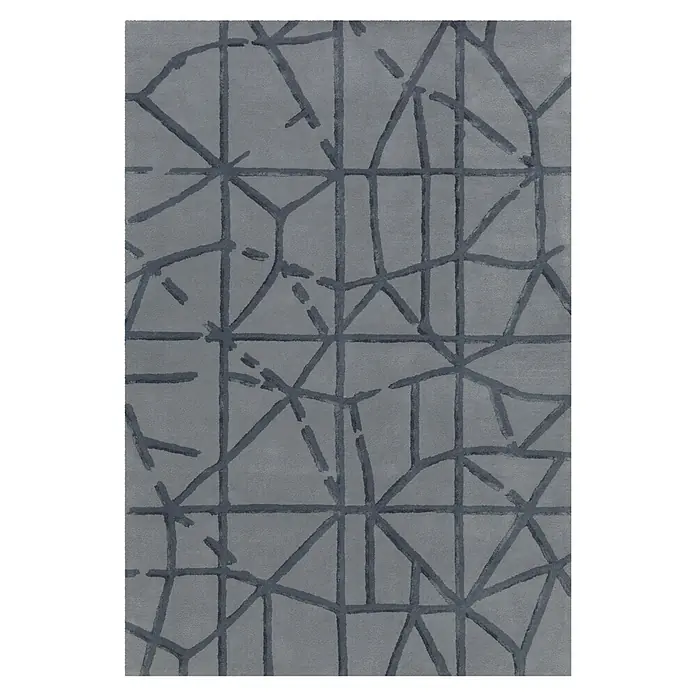 Kayoom Kurzflorteppich Satin 8063 (Grau, 180 x 120 cm, 70 % Wolle, 30 % Viskose)