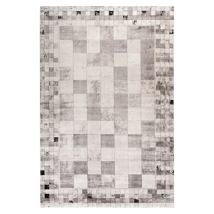 Kayoom Kurzflorteppich Elles 214 (Grau, 340 x 240 cm, 85 % Viskose, 15 % Modacryl)