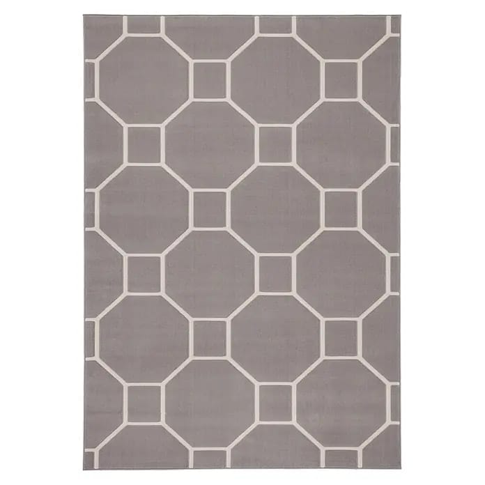 Kayoom Kurzflorteppich Lina 125 (Taupe/Elfenbein, 150 x 80 cm, 100 % Polypropylen)