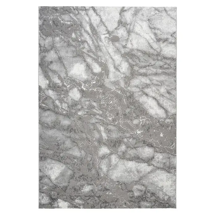 Kayoom Kurzflorteppich Mineral 425 (Silber, 230 x 160 cm, 70 % Polypropylen, 30 % Polyester)