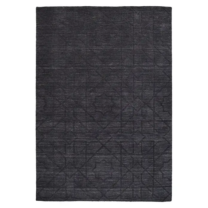 Kayoom Wollteppich Ganges 410 (Anthrazit, 150 x 80 cm, 100 % Wolle)