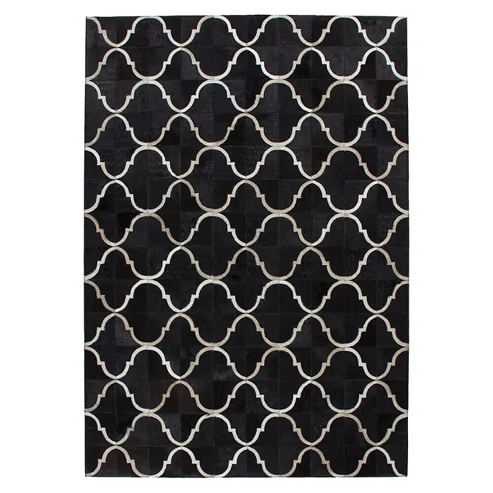 Kayoom Lederteppich Lavish 310 (Schwarz, 170 x 120 cm, 100 % Leder)