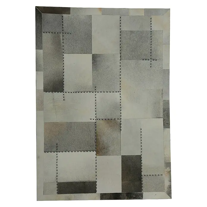 Kayoom Lederteppich Mystic 110 (Grau/Multi, 150 x 80 cm, 100 % Leder)