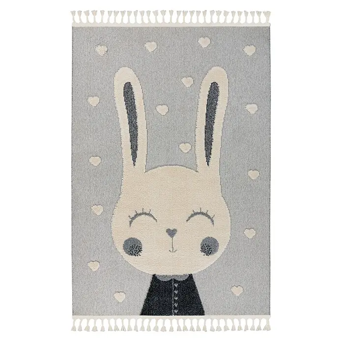 Kayoom Kinderteppich Modena 420 (Grau, 170 x 120 cm, 100 % Polypropylen)