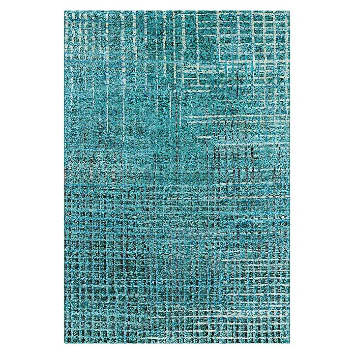 Kayoom Kurzflorteppich Topaz 5400 (Türkis, 240 x 170 cm, 80 % Seide, 20 % Baumwolle)
