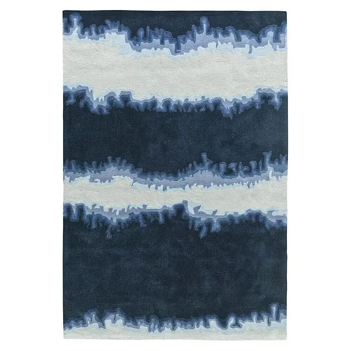 Kayoom Kurzflorteppich Spirit 3090 (Blau/Weiß, 180 x 120 cm, 100 % Modacryl)