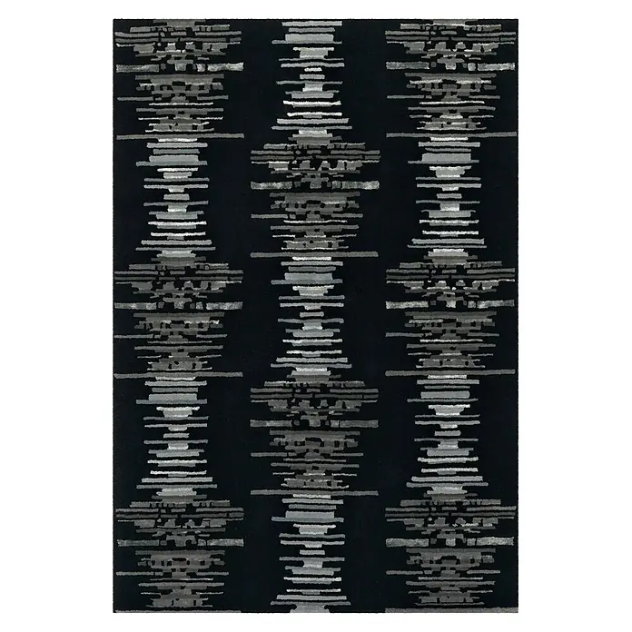Kayoom Kurzflorteppich Satin 8060 (Anthrazit, 180 x 120 cm, 70 % Wolle, 30 % Viskose)