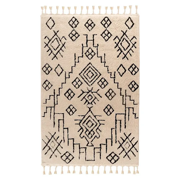 Kayoom Fransenteppich Loris 525 (Weiß, 230 x 160 cm, 100 % Polypropylen)