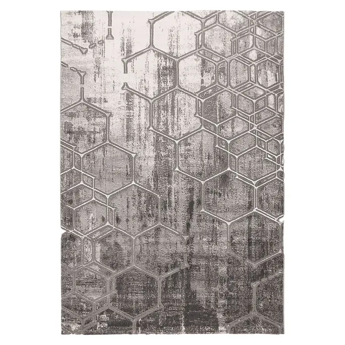 Kayoom Kurzflorteppich Mineral 525 (Silber, 150 x 80 cm, 70 % Polypropylen, 30 % Polyester)