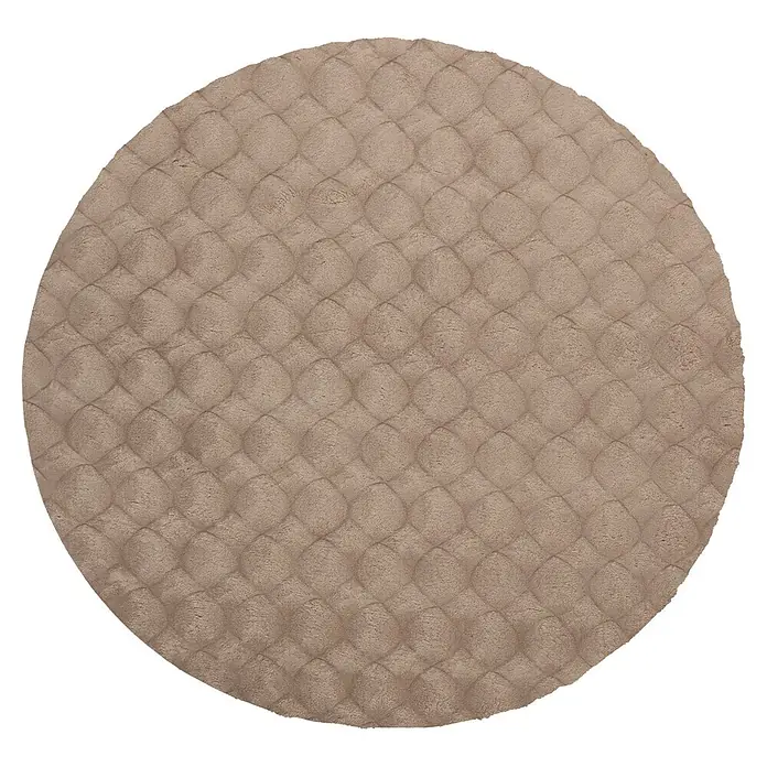 Kayoom Fellteppich Royal Glow 825 (Taupe, Durchmesser: 200 cm, 80 % Polyester, 20 % Baumwolle)