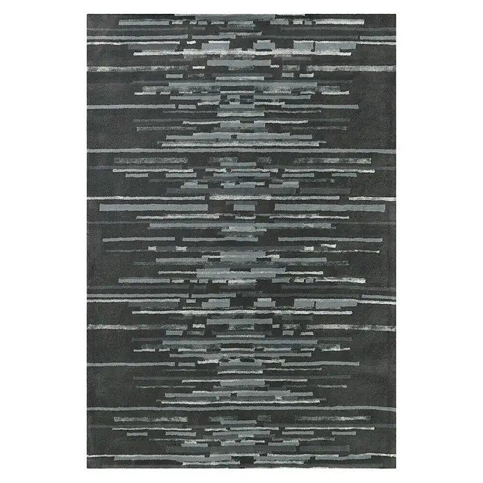 Kayoom Kurzflorteppich Satin 8059 (Anthrazit, 240 x 170 cm, 70 % Wolle, 30 % Viskose)