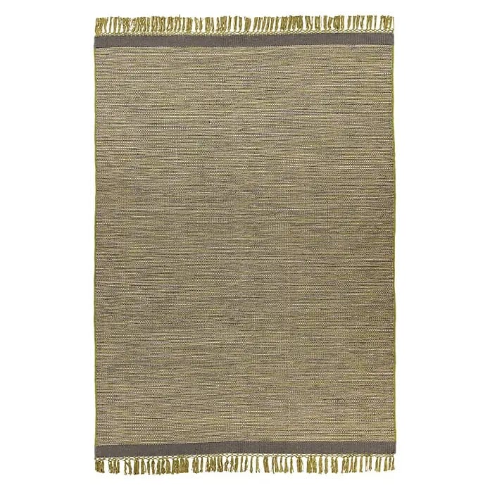 Kayoom Fransenteppich Nomad 8064 (Grau/Grün, 240 x 170 cm, 70 % Wolle, 25 % Baumwolle, 5 % Viskose)