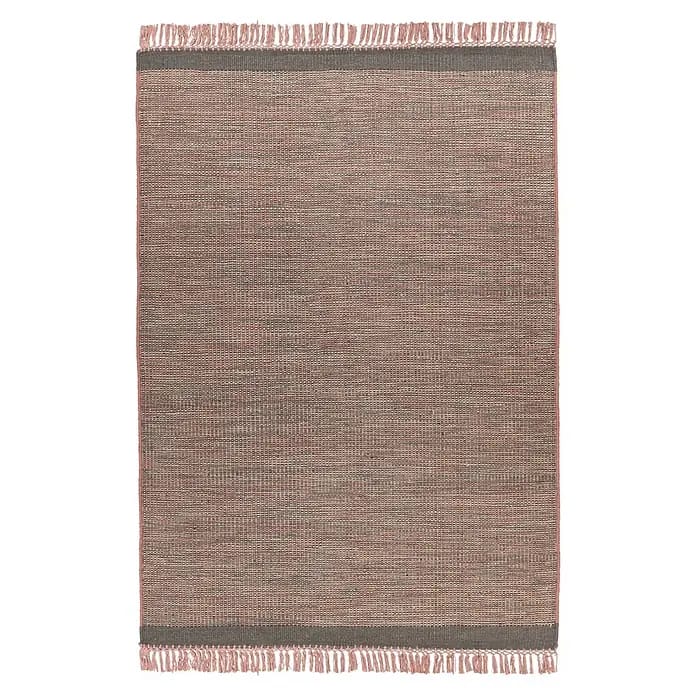 Kayoom Fransenteppich Nomad 8064 (Grau/Rosa, 240 x 170 cm, 70 % Wolle, 25 % Baumwolle, 5 % Viskose)